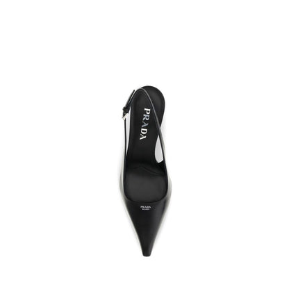 Prada Black Calf Leather High Heel Pumps