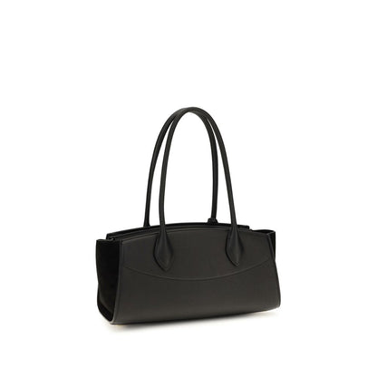 Bolso de hombro Ferragamo de piel de becerro negra Bos Taurus