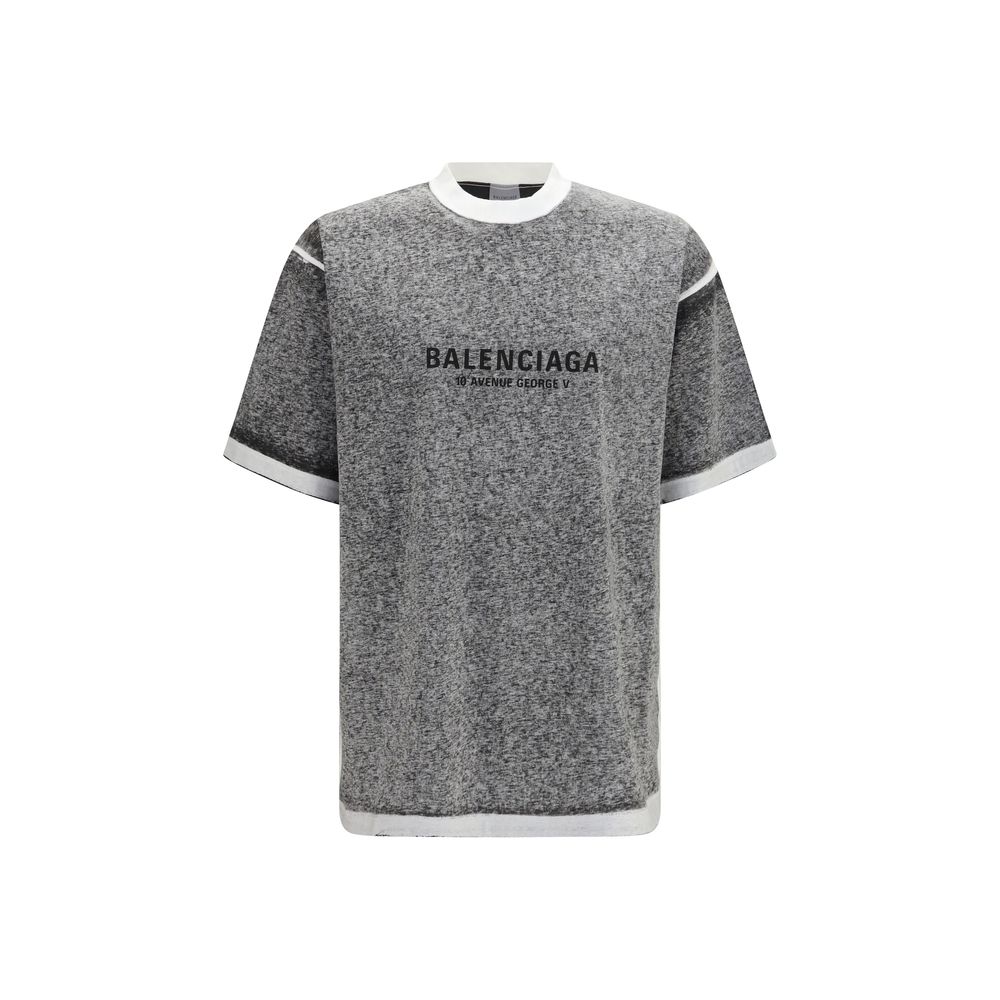 T-shirt Balenciaga en coton gris style moderne