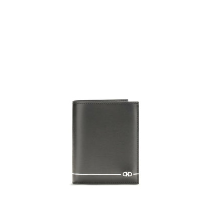 Cartera Ferragamo de piel de becerro negra Bos Taurus