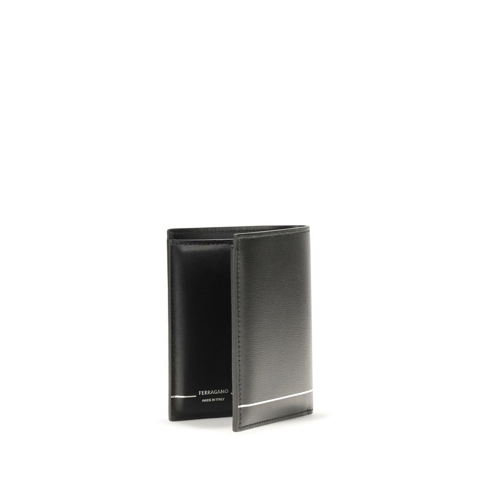 Cartera Ferragamo de piel de becerro negra Bos Taurus