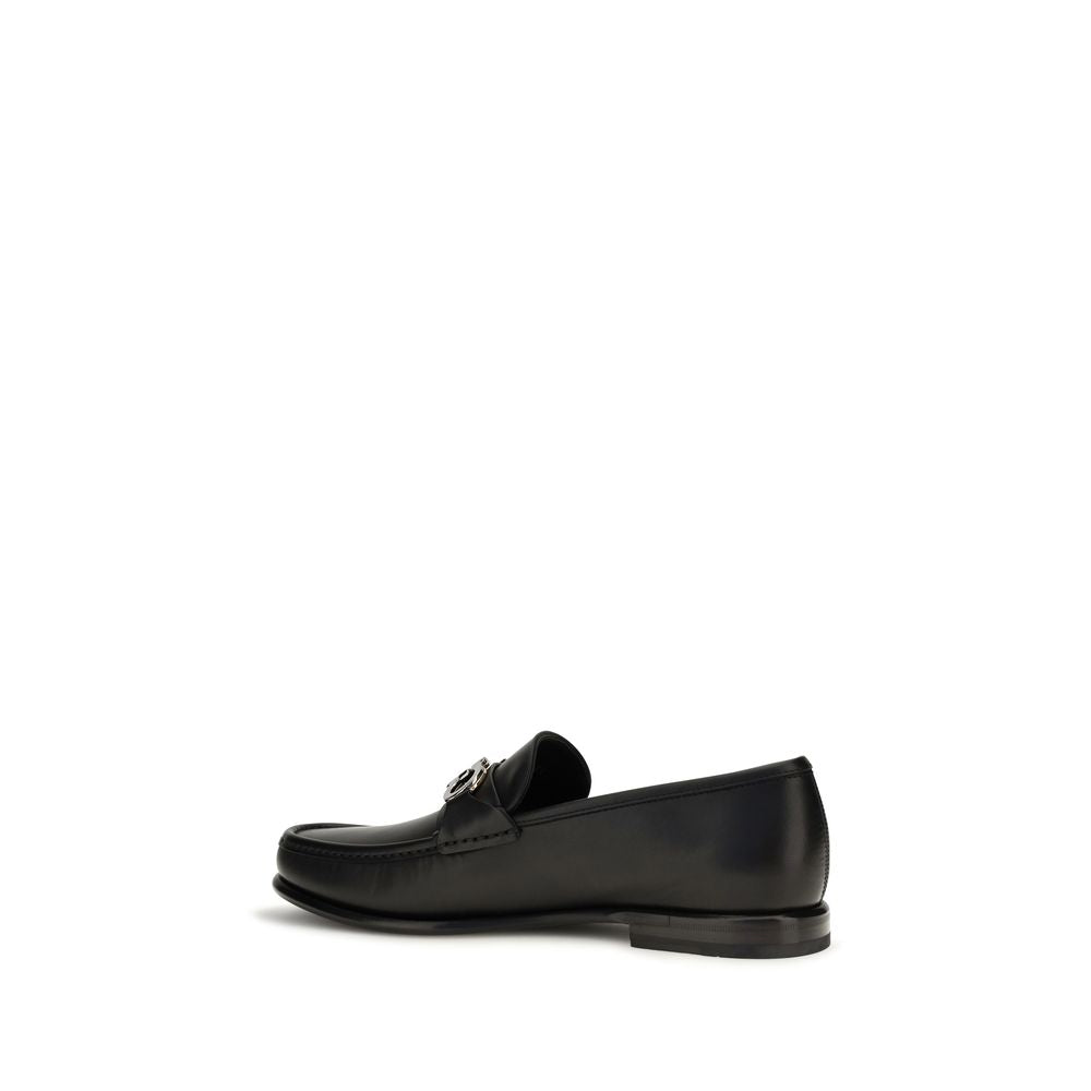 Mocassins à enfiler en cuir de veau noir Ferragamo Bos Taurus