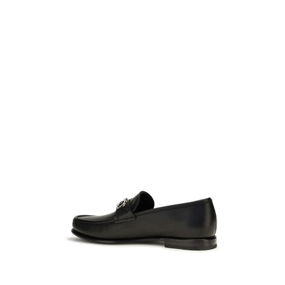 Mocassins à enfiler en cuir de veau noir Ferragamo Bos Taurus