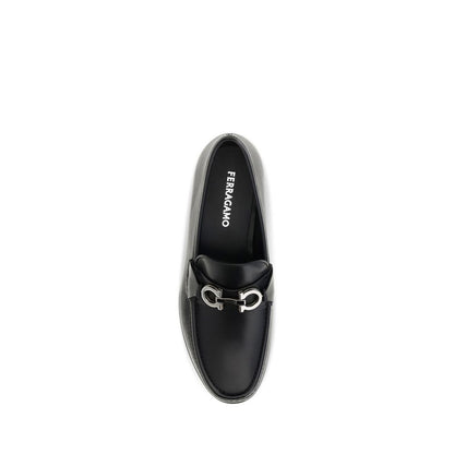 Mocassins à enfiler en cuir de veau noir Ferragamo Bos Taurus