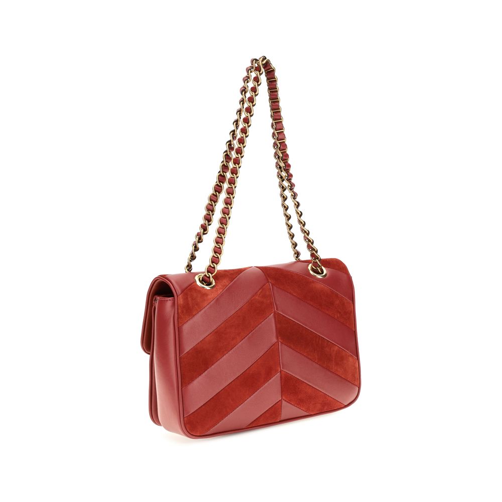 Bolso de Hombro Valentino Garavani de Cuero y Ante Multicolor