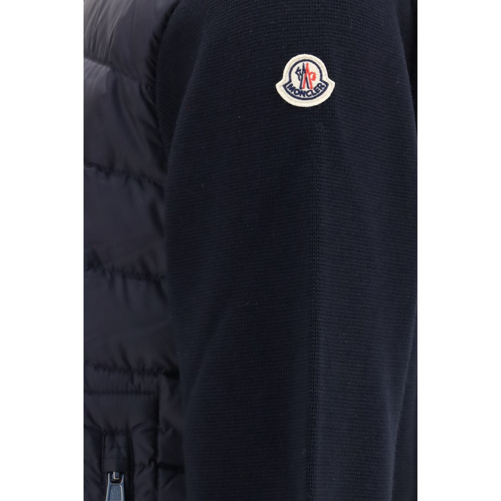 Plumífero largo Moncler de ganso azul
