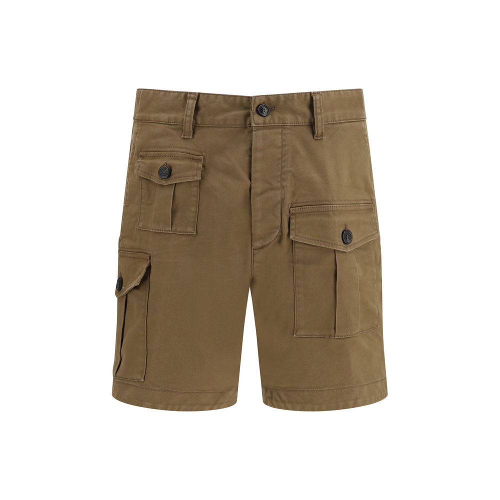 Bermudas Dsquared² De Algodón Marrón Corte Recto