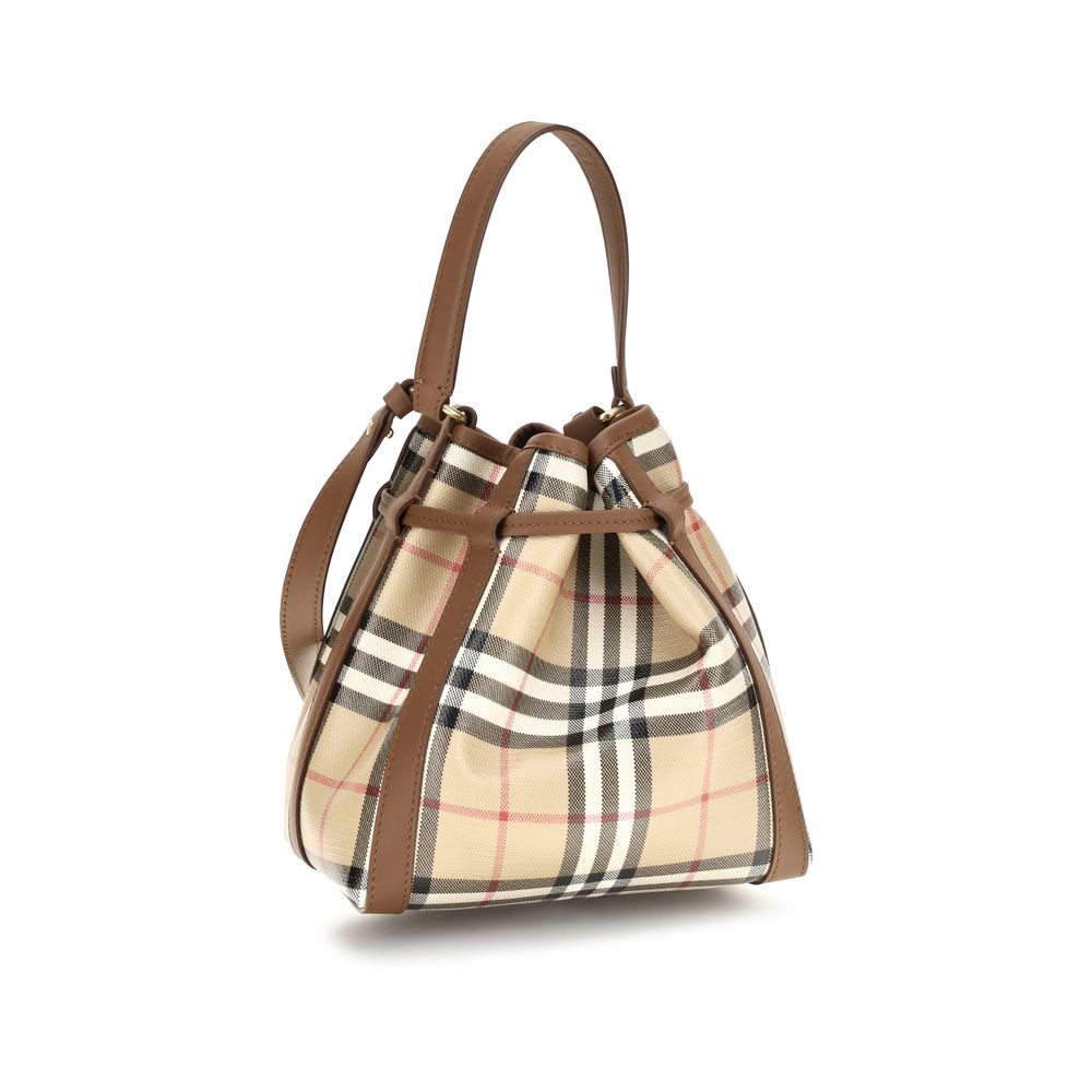 Bolso *bucket* Burberry de piel de becerro color beige Bos Taurus