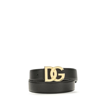 Cinturón Regular Negro En Cuero Ternera Bos Taurus Dolce & Gabbana