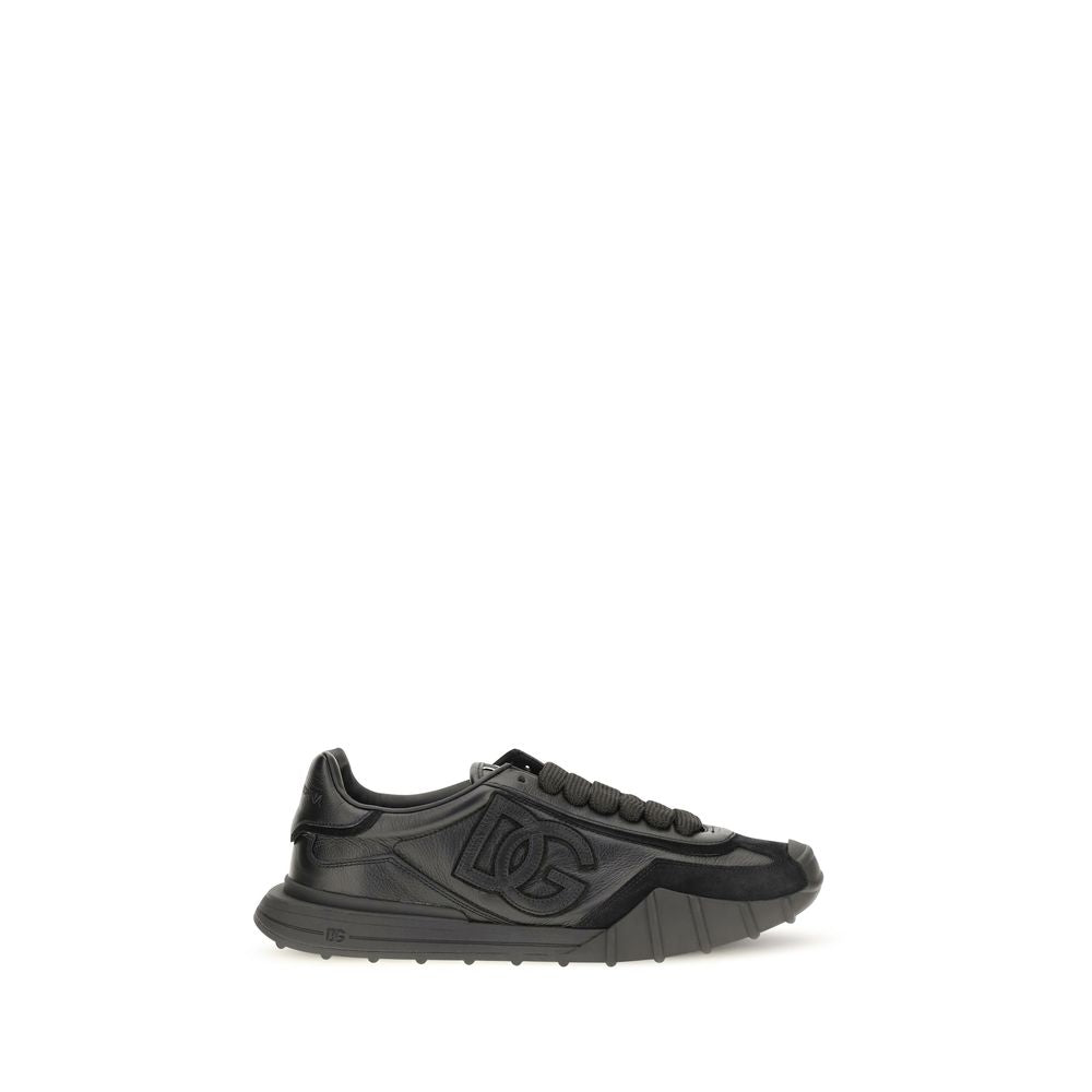 Dolce & Gabbana Black Calfskin Bos Taurus Sneakers