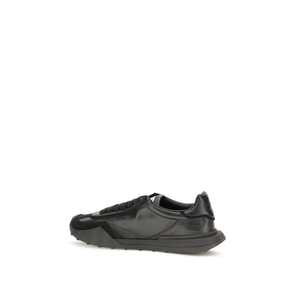 Dolce & Gabbana Black Calfskin Bos Taurus Sneakers