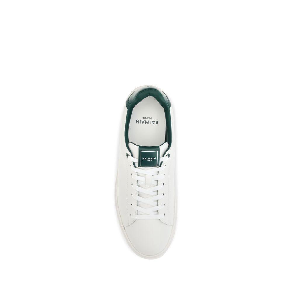 Balmain Zapatillas De Piel De Vacuno Blanca Bos Taurus