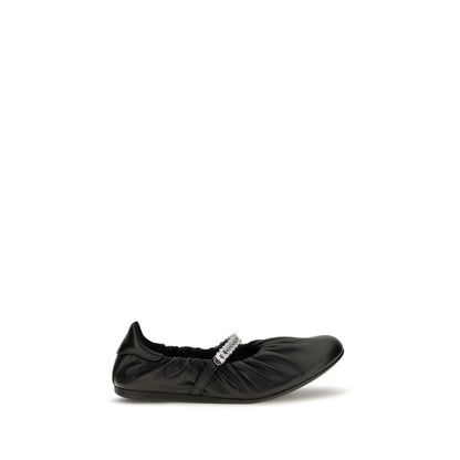 Jimmy Choo Ballerines en cuir de veau noir Modèle Bos Taurus