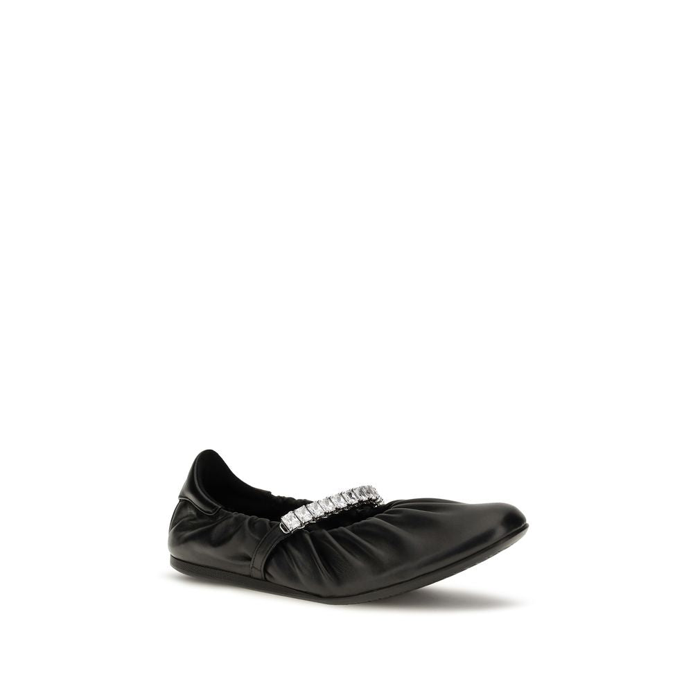 Jimmy Choo Ballerines en cuir de veau noir Modèle Bos Taurus
