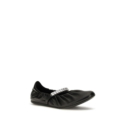 Jimmy Choo Ballerines en cuir de veau noir Modèle Bos Taurus