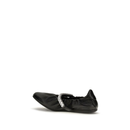Jimmy Choo Ballerines en cuir de veau noir Modèle Bos Taurus