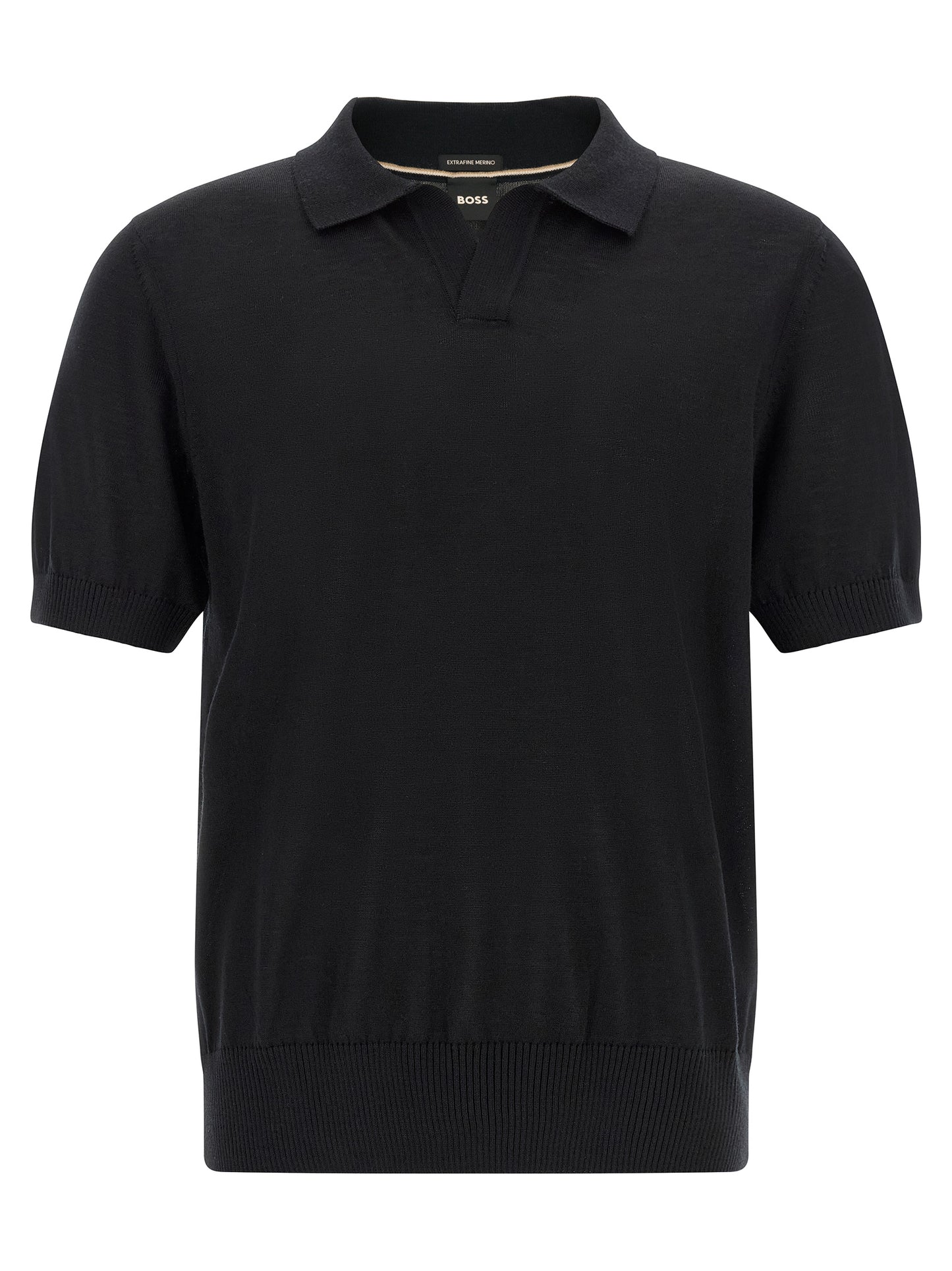 Polo Hugo Boss De Lana Virgen De Merino Extrafina Negro