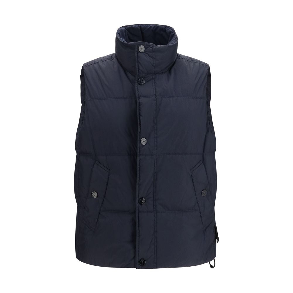 Stone Island Goose Down Vest Blue Thermal Insulation