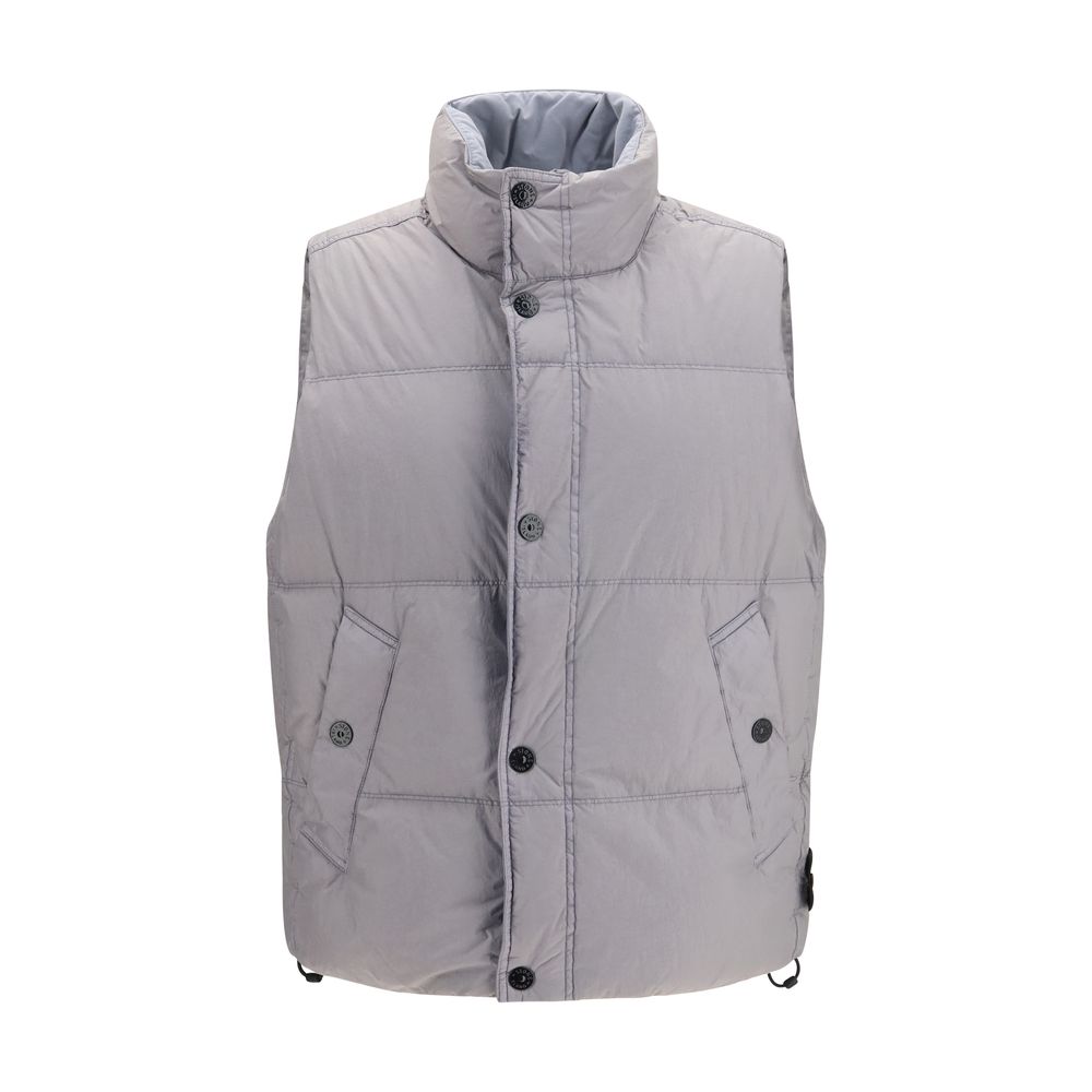 Chaleco sin mangas Stone Island gris de plumón de ganso