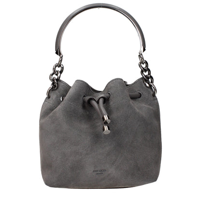 Bolso de mano Jimmy Choo de cuero gris