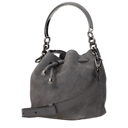 Bolso de mano Jimmy Choo de cuero gris