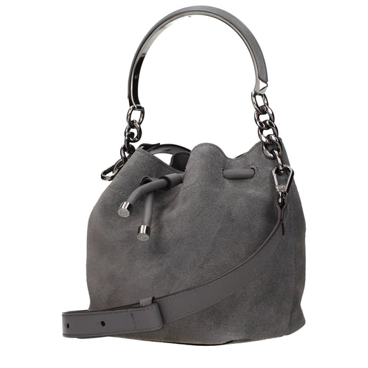 Bolso de mano Jimmy Choo de cuero gris