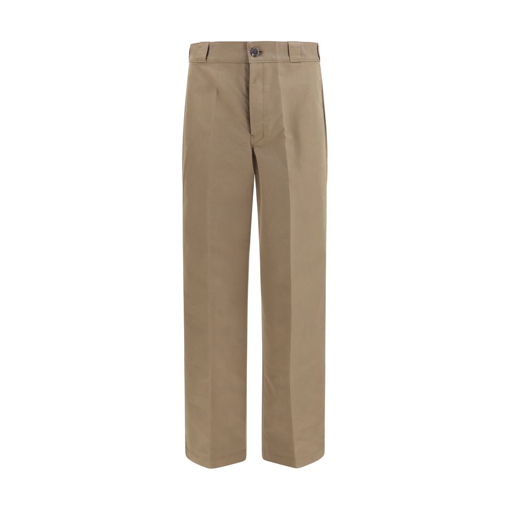 Pantalones casuales Prada de algodón marrón