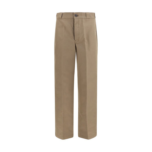 Pantalones casuales Prada de algodón marrón