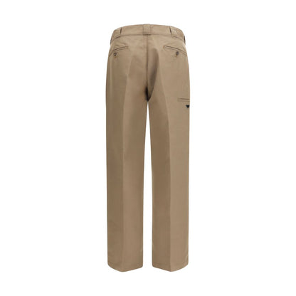 Pantalones casuales Prada de algodón marrón