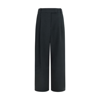 Pantalon décontracté en soie noire Giorgio Armani