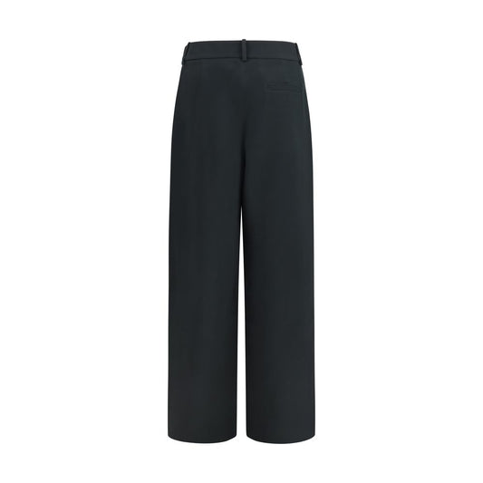 Pantalones Casuales de Seda Negra Giorgio Armani