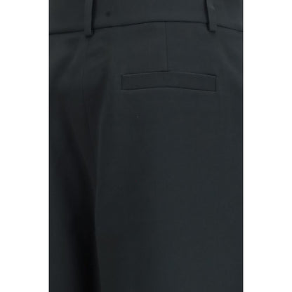 Pantalon décontracté en soie noire Giorgio Armani
