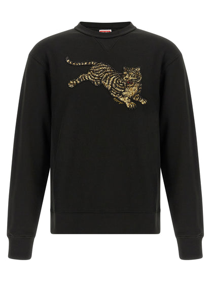 Sweat-shirt Kenzo classique noir en coton avec finition douce