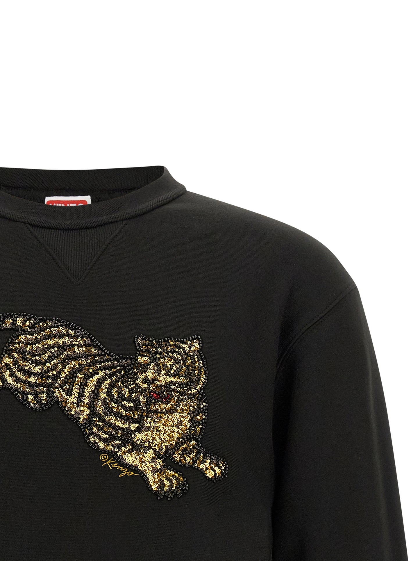 Sweat-shirt Kenzo classique noir en coton avec finition douce