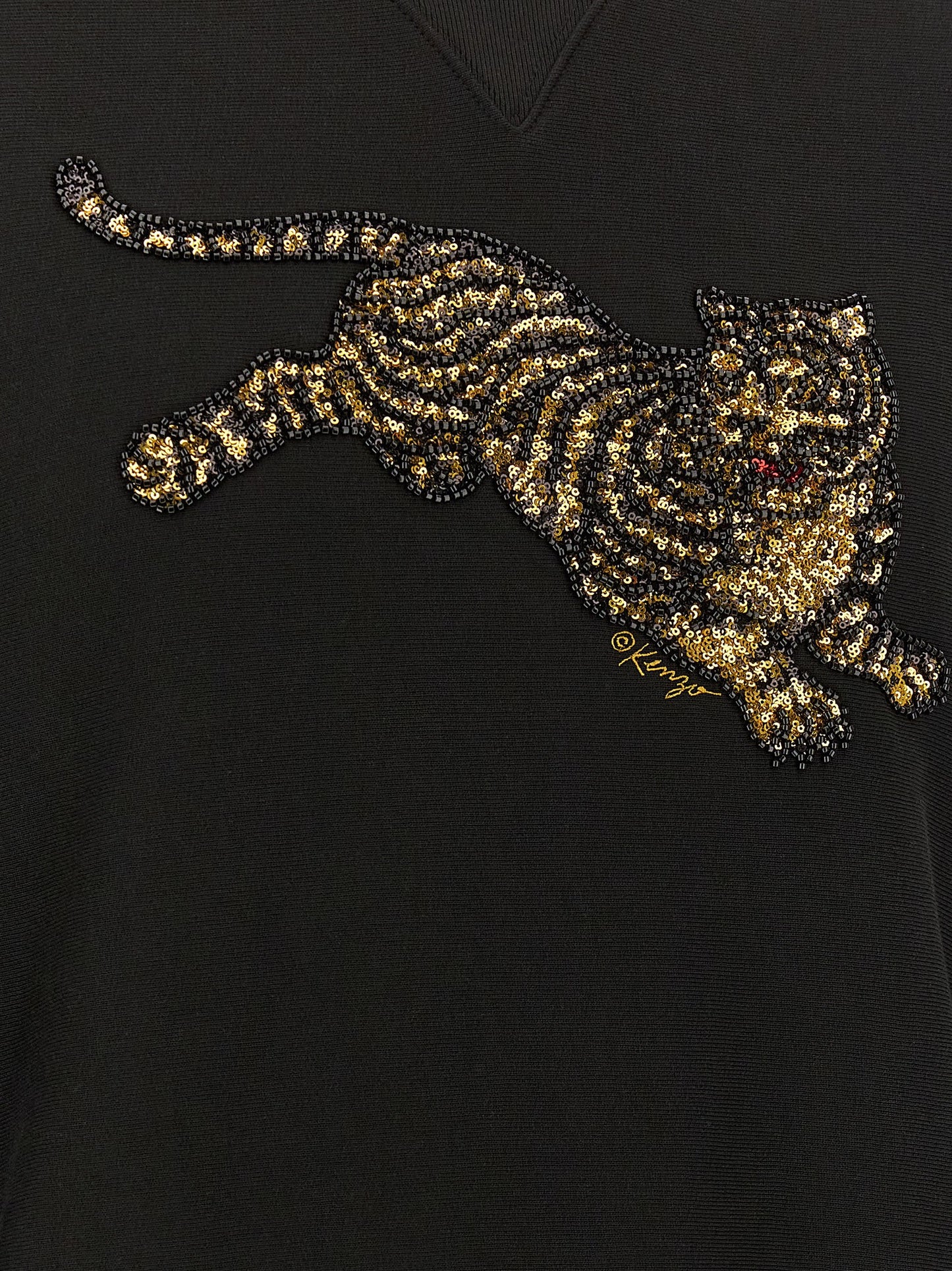 Sweat-shirt Kenzo classique noir en coton avec finition douce
