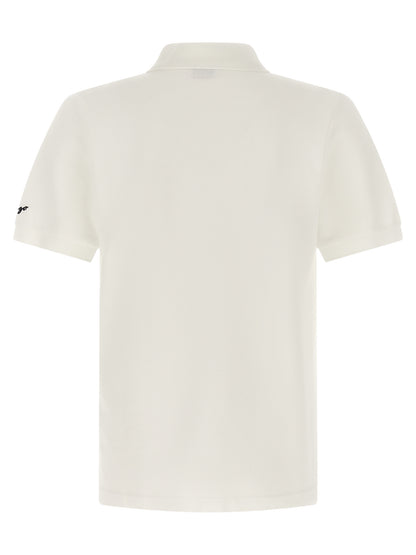 White Kenzo Piqué Cotton Polo Shirt Happy Tiger Collection