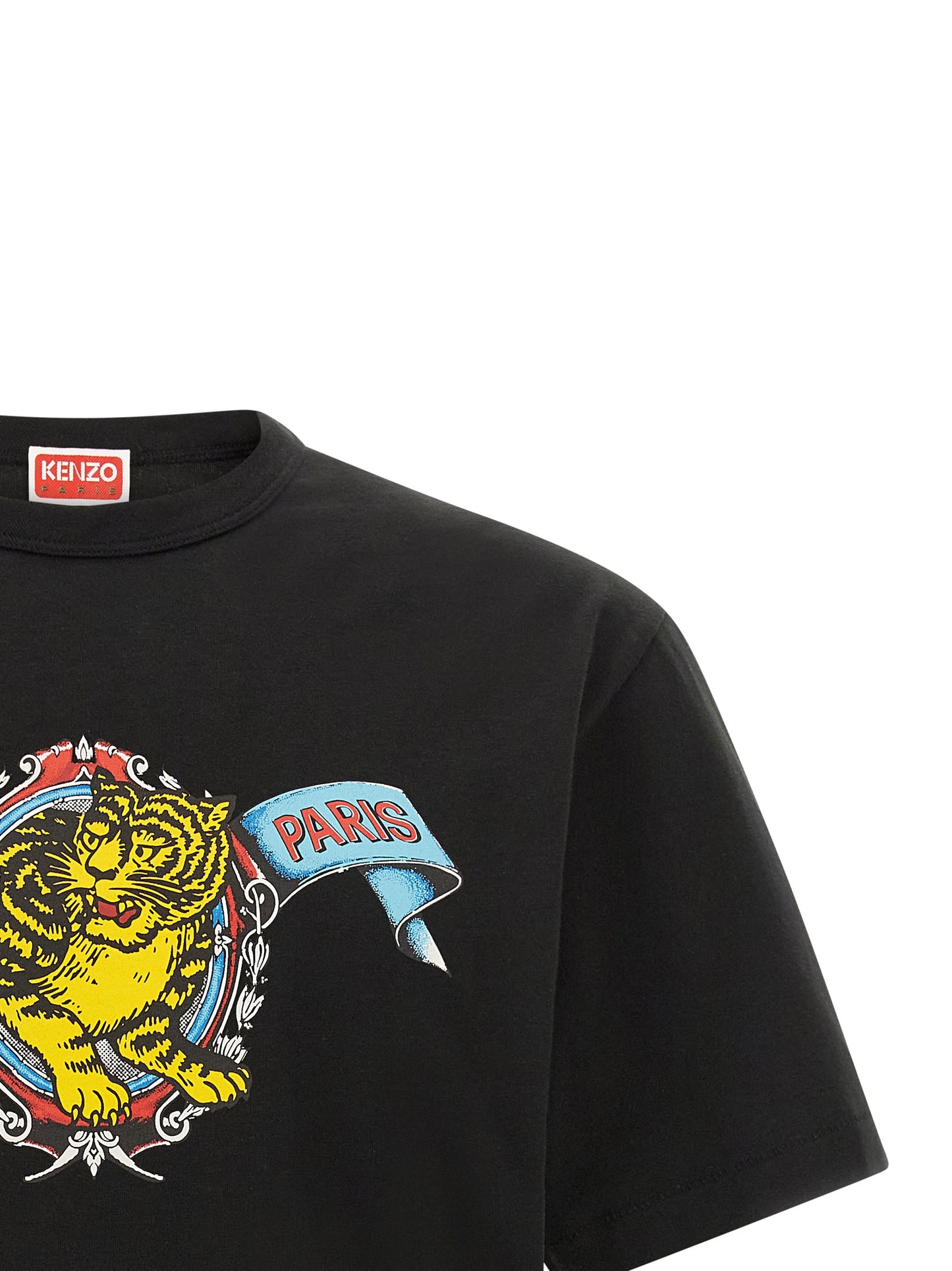 T-shirt en coton noir de la marque Kenzo pour un style quotidien