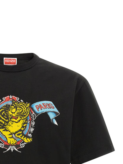 T-shirt en coton noir de la marque Kenzo pour un style quotidien