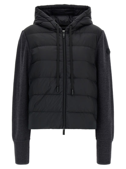 Moncler Gray Polyamide Cardigan with Thermal Regulation