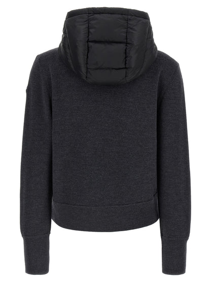 Moncler Gray Polyamide Cardigan with Thermal Regulation