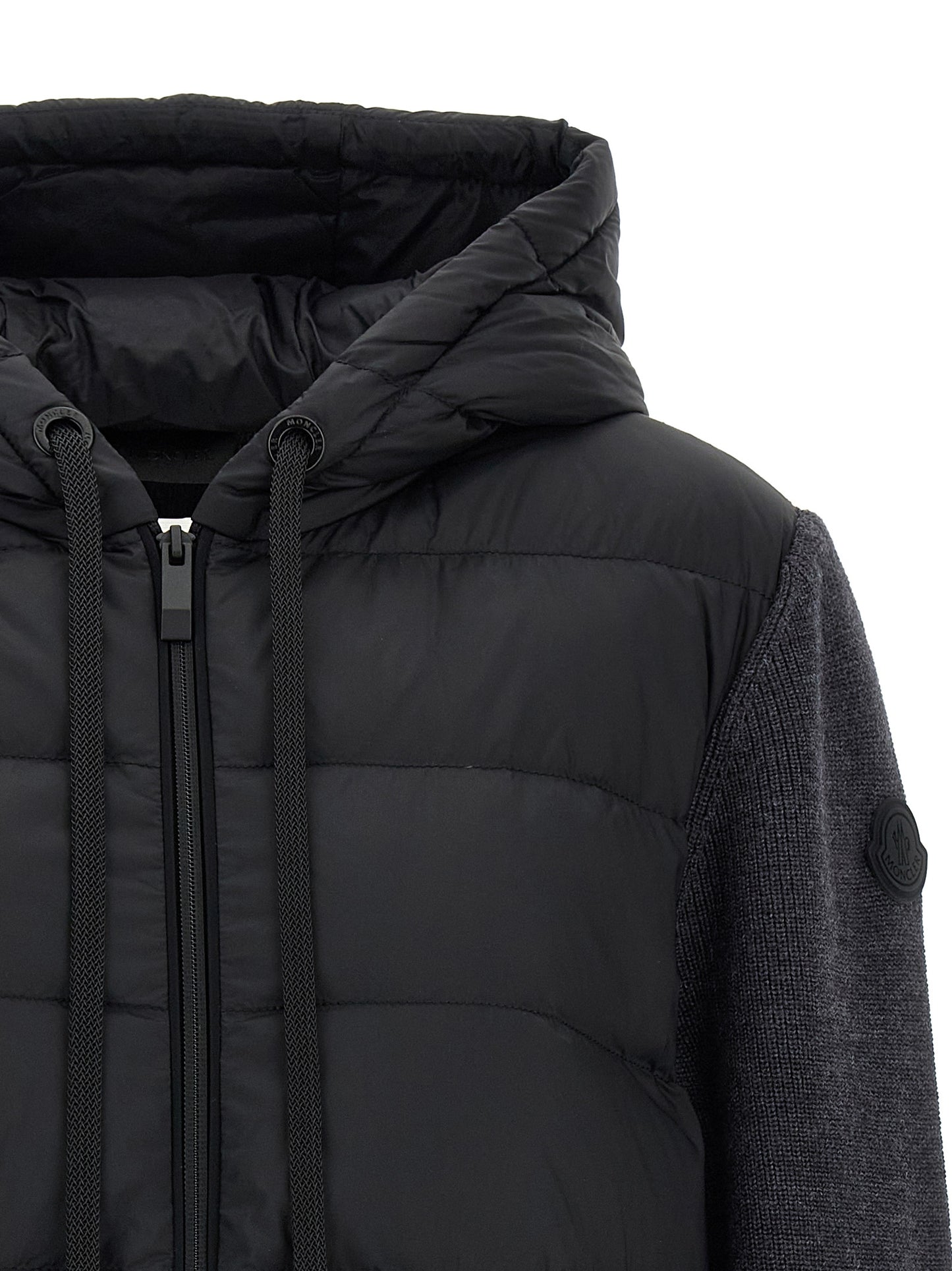 Moncler Gray Polyamide Cardigan with Thermal Regulation