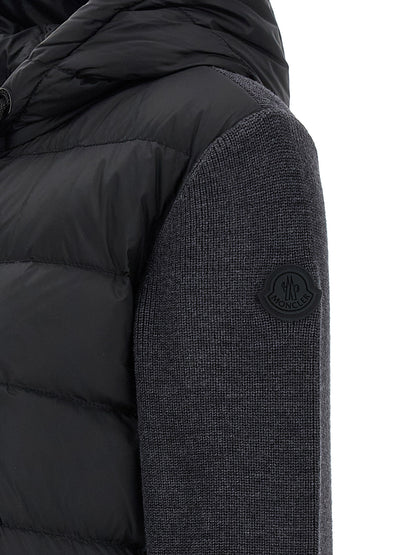 Moncler Gray Polyamide Cardigan with Thermal Regulation