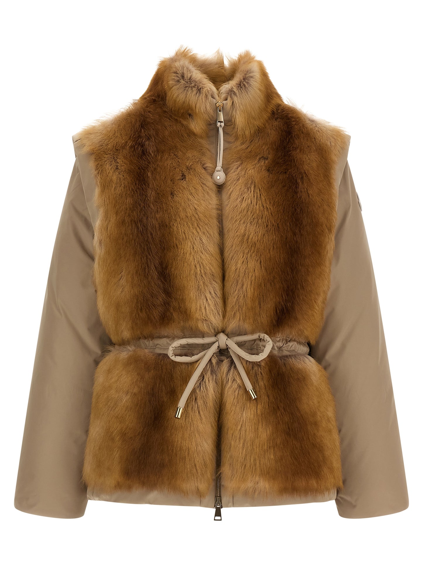Chaleco sin mangas de poliéster beige Moncler
