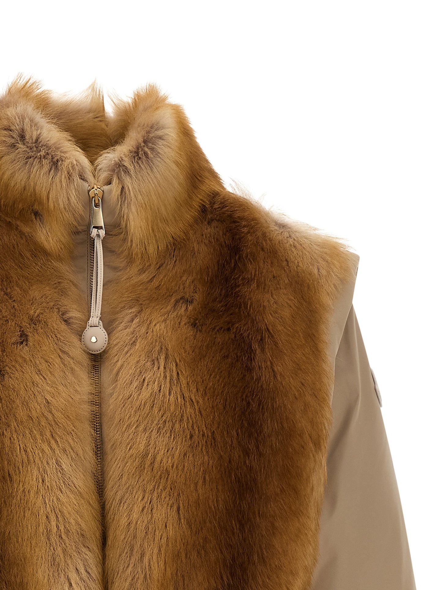 Chaleco sin mangas de poliéster beige Moncler