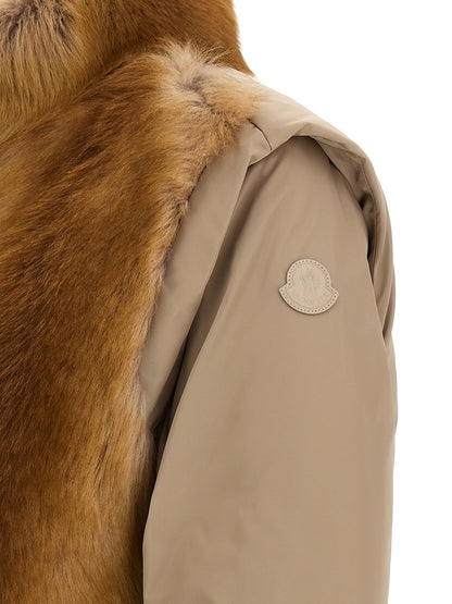 Chaleco sin mangas de poliéster beige Moncler