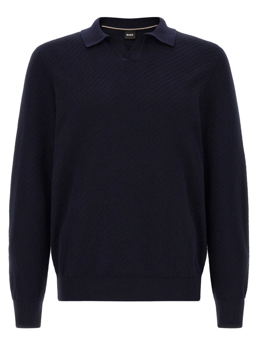 Camiseta Polo Azul De Algodón Hugo Boss Modelo H Lomarino