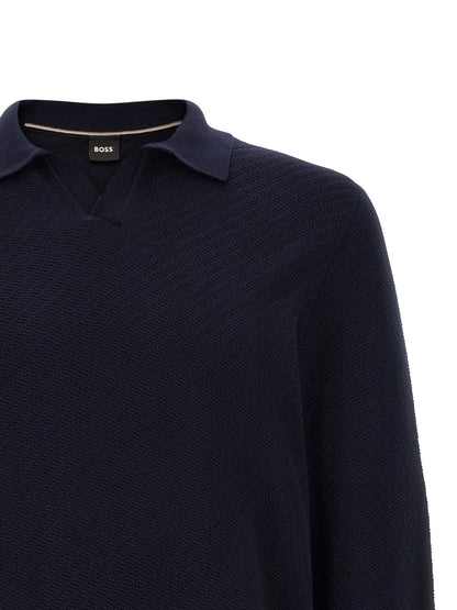 Camiseta Polo Azul De Algodón Hugo Boss Modelo H Lomarino