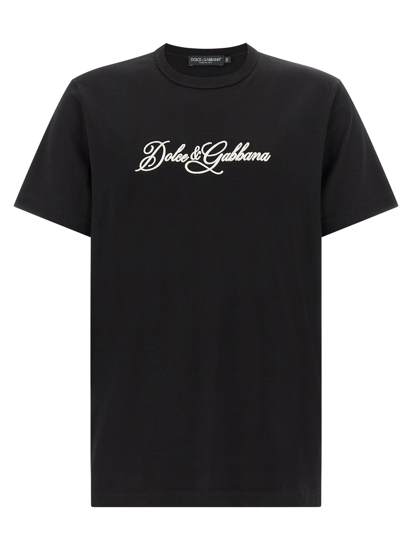 Dolce & Gabbana Camiseta De Algodón Negra - Calce Preciso
