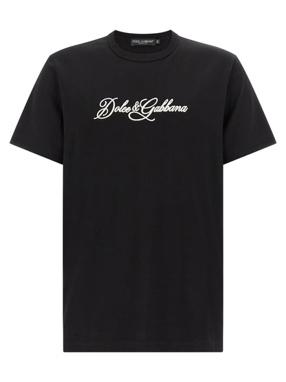 Dolce & Gabbana Camiseta De Algodón Negra - Calce Preciso
