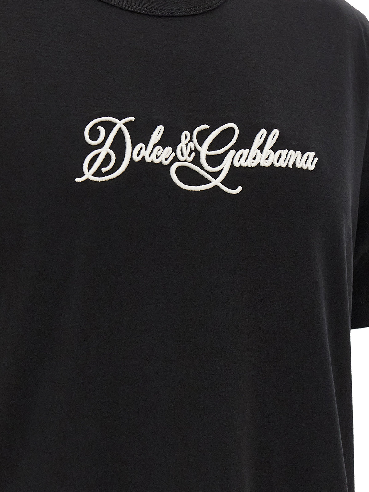 Dolce & Gabbana Camiseta De Algodón Negra - Calce Preciso